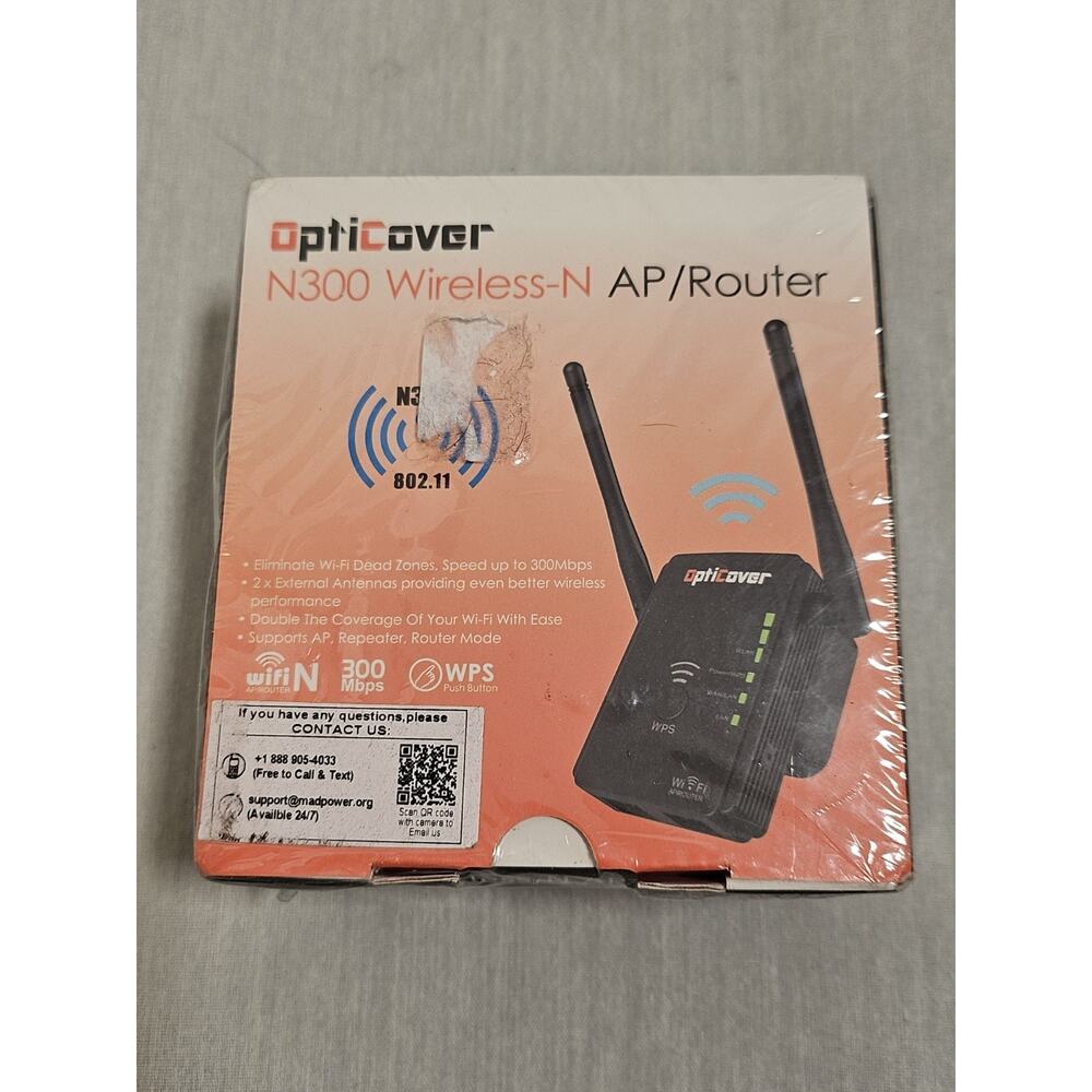 OPTICOVER N300 Wireless - N AP/ Router - Wifi Extender - New